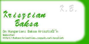 krisztian baksa business card